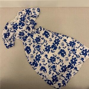 Petal & Pup White and Blue Floral Midi Dress